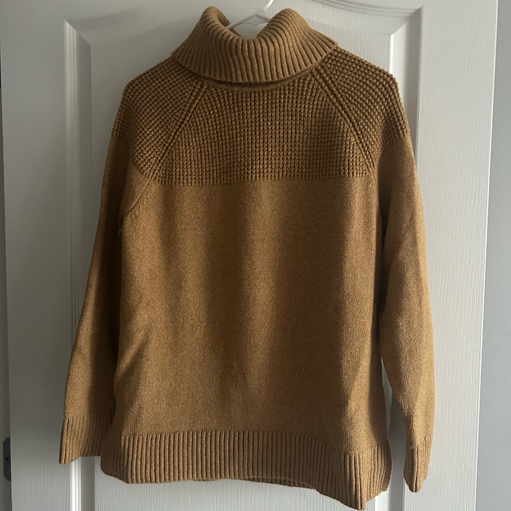 NWT LL Bean Camel Cowl Neck Sweater